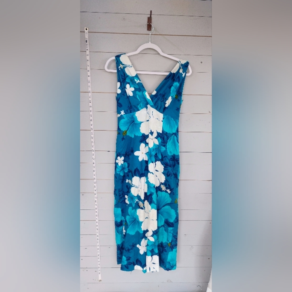 Waikiki Tropical Blue and White Floral Dress